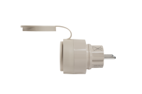 Shelly · Plug & Play \"Outdoor Plug S Gen3\" · Zwischenstecker für draußen · 12A · Messfunktion · WLAN · Matter · BT